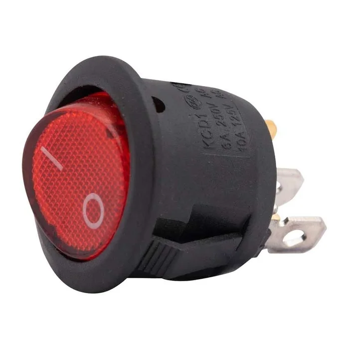 1-poliger Einbau-Wippschalter ein-aus – mit Kontrollleuchte