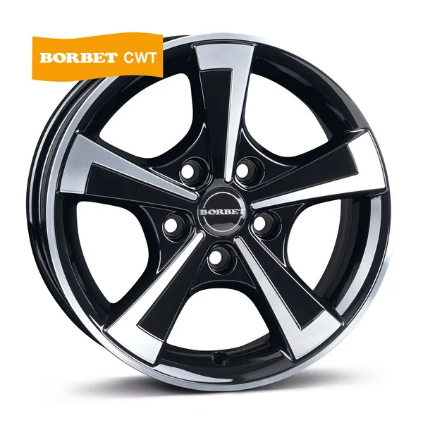 15” Alufelge CWT black polished glossy für Caravans oder Anhänger – 4er Set