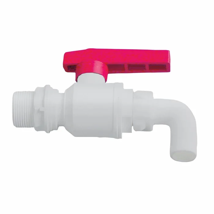 Ablassventil mit abgewinkeltem Ausgang