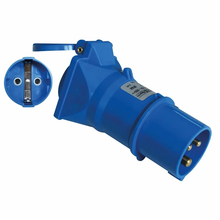 Adapter CEE 17 männlich – Schuko weiblich HABA