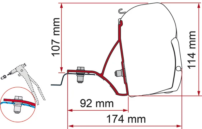 Adapter Fiamma F45s – Renault Trafic, Opel Vivaro, Nissan NV300, Fiat Talento ab 2015