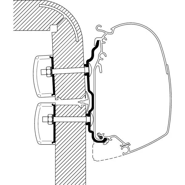 Adapter für Hymer Exsis/Camp ab Bj. 2012 zu Omnistor Serie 5 und 8, Länge 5 m
