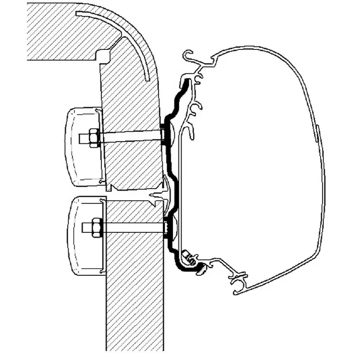 Adapter für Hymer Exsis/Camp ab Bj. 2012 zu Omnistor Serie 5 und 8, Länge 6 m