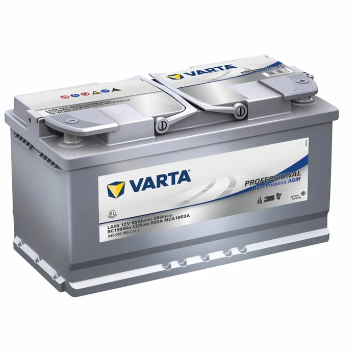 AGM Wohnmobilbatterie mit langsamer Entladung 95 Ampere VARTA