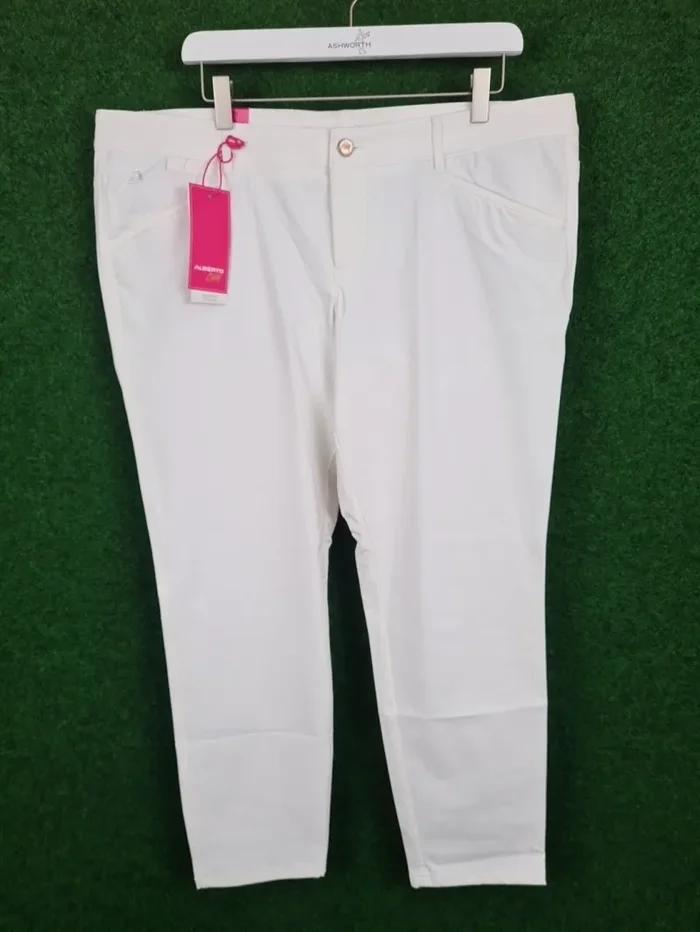 ALBERTO Mona 7/8 Golfhose – Damen (Weiß, 46, 3xDRY Cooler, Regular Slim Fit)