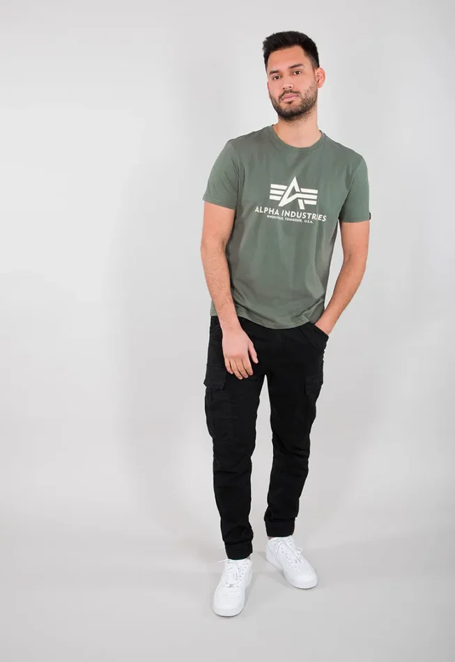 Alpha Industrie T-Shirt Basic oliv – Bild 3