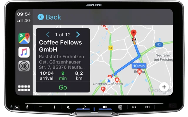Alpine 9inch Display mit 1-DIN Body; Apple CarPlay Wireless und Android Auto