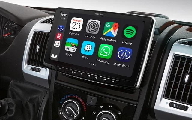 Alpine INE-F904DC 9inch Navigation Paket Ducato 7 (Citroen Jumper, Peugeot Boxer) inkl. Installations-Kit und Lfb.-Interface