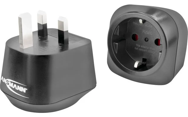 Ansmann Reisestecker / Adapter EU to UK mit Schutzleiter