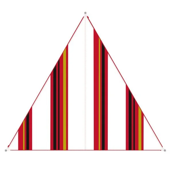 Bent Sonnensegel Zip Canvas Oriental strip white