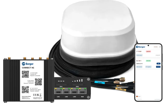 Berger Connect 4G / 5G / LTE WLAN Router mit Dachantenne