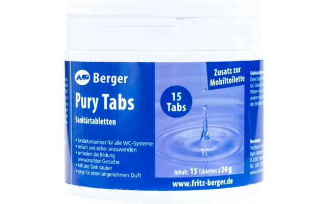 Berger Pury Blue Sanitärtabletten 15 Tabs, WC Tabs
