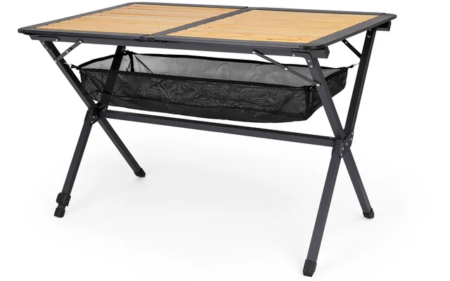 Berger Royal Alu-Bambus Rolltisch schwarz 110 x 70 cm