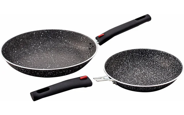 Berger Stone Rock Aluminium Pfannenset mit abnehmbaren Griffen 4-tlg.