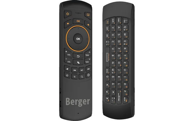 Berger Universal Funkfernbedienung mit Tastatur und Air Mouse
