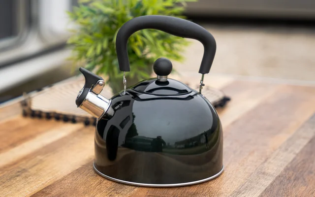 Berger Wasserkessel mit Signalpfeife schwarz 2,2 Liter