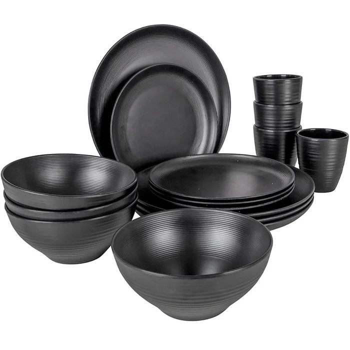 bo-camp Geschirrset Orville 16-teilig, schwarz