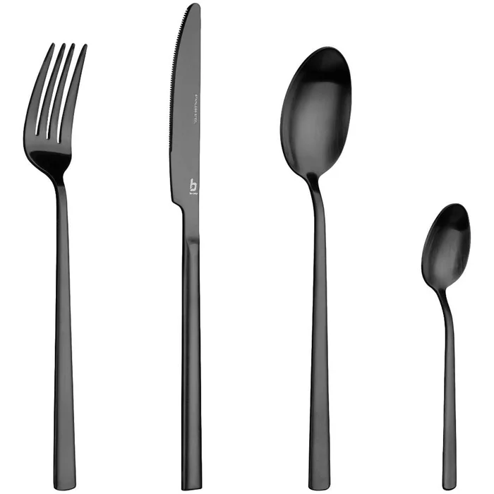 bo-camp Industrial-Besteck Fairbanks schwarz, 16-teilig