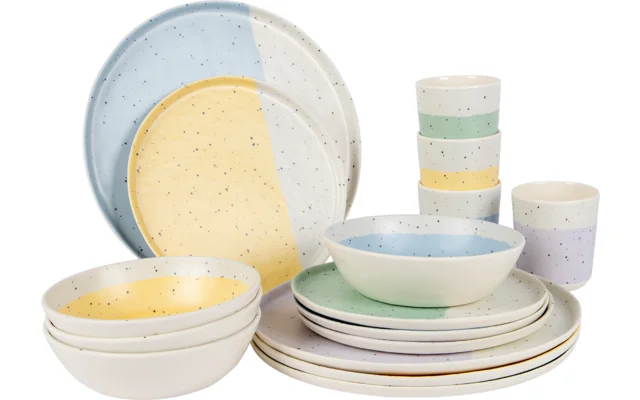 Bo-Camp Pastell Kollektion Annecy Essgeschirr 16-tlg. für 4 Personen