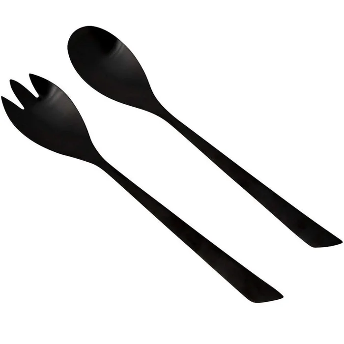 bo-camp Salatbesteck Elegant schwarz, 2-tlg.