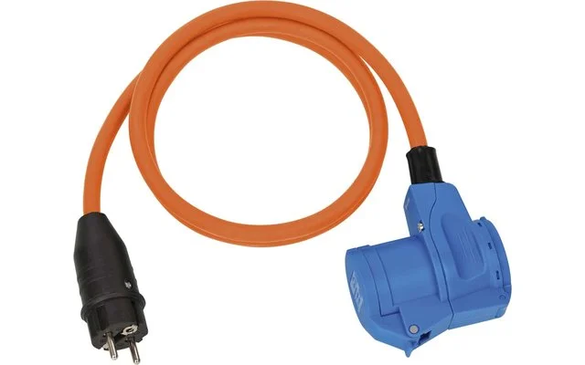 Brennenstuhl Adapter Leitung Schutzkontakt Stecker Winkelkupplung orange 1,5m