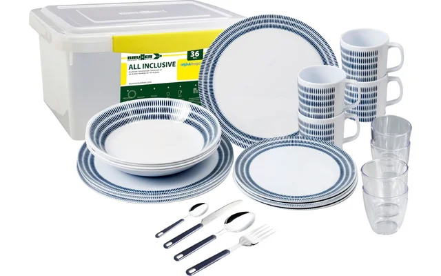 Brunner All Inclusive Bluebay Geschirrset für 4 Personen 36-teilig