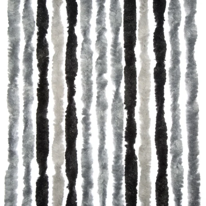 Brunner Chenille-Flauschvorhang anthrazit/hellgrau/silber 56 x 175 cm