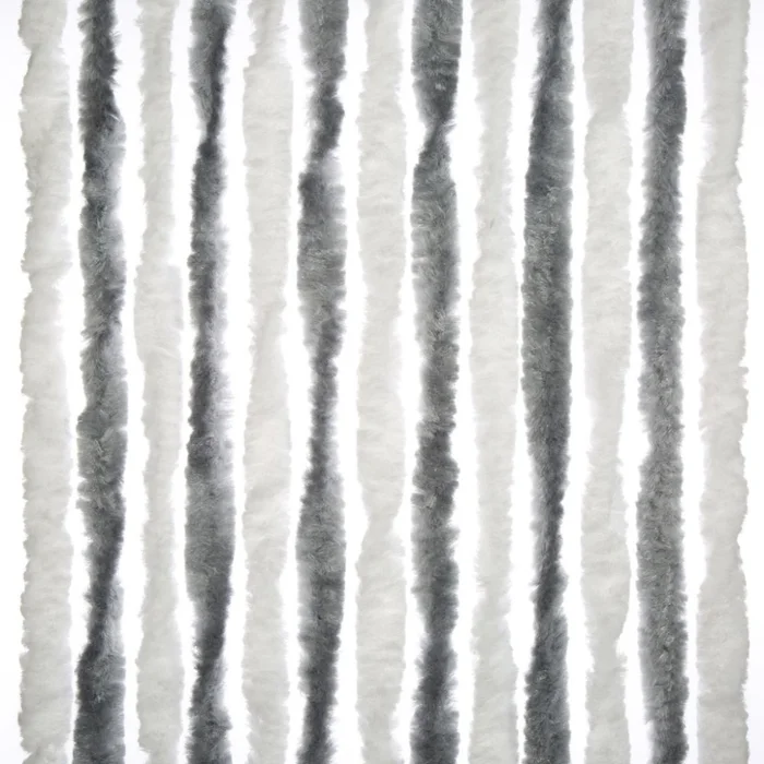 Brunner Chenille-Flauschvorhang grau/weiß 56 x 175 cm