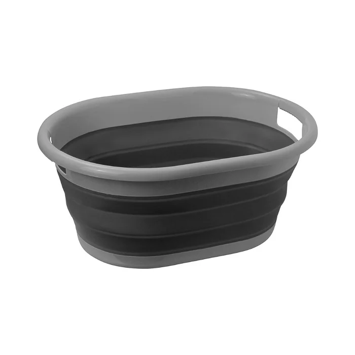 Brunner Wäschekorb Lotus, grau-schwarz