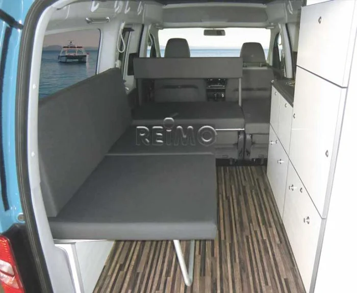 Camp Bett mit Klappsitzbank für VW CADDY Maxi & Camp Bj. 8/2010 bis 8/2020
