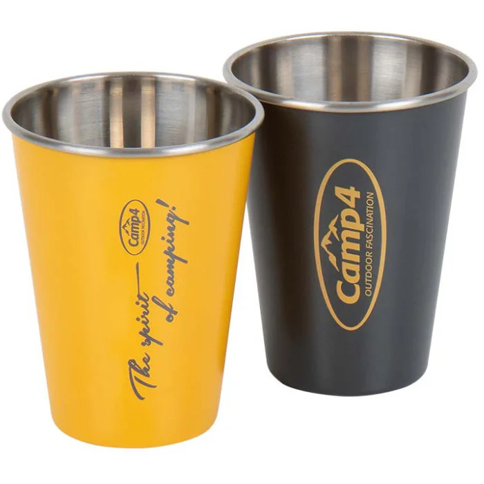 Camp4 Edelstahlbecher 2er Set Gelb/Anthrazit