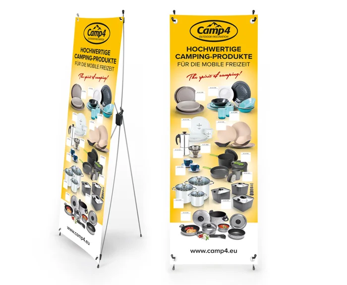Camp4 X-Banner Haushaltsprodukte, Größe: 600x1800mm