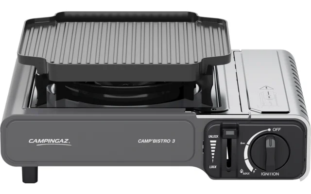 Campingaz Camp’Bistro 3 Gaskocher mit Grillplatte 2200 Watt