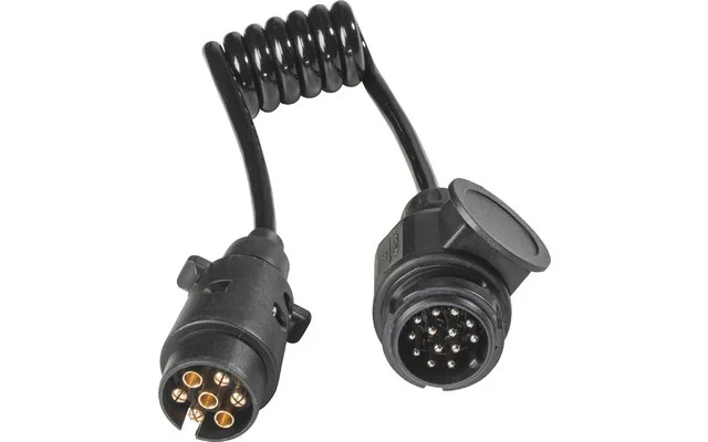 Caravan Adapterkabel Spiral Stecker 13polig auf Stecker 7polig 1m