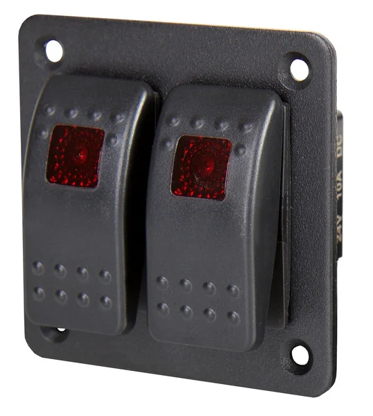 Carbest Alu-Schaltpanel mit zwei Wippschaltern (12/24V)