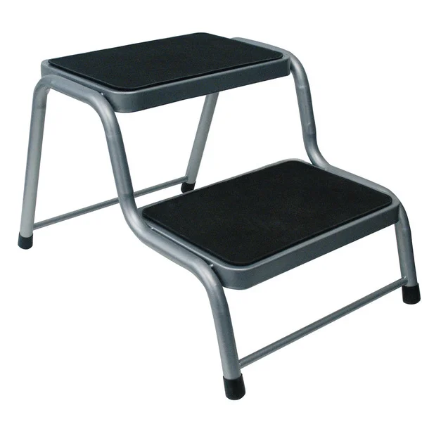 Carbest Doppeltrittstufe Stahl, Höhe 38 cm, belastbar bis 150 kg