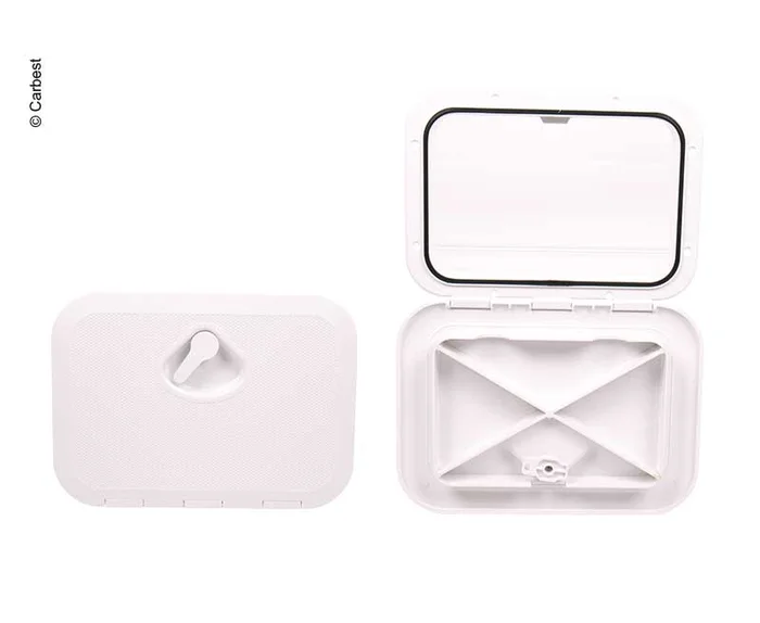 Carbest Revisionsklappe mit Verriegelung weiß, 2 Verschlussriegel 606x353mm