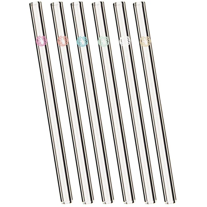 Chinchilla Glastrinkhalme 15 cm, 6 Stück