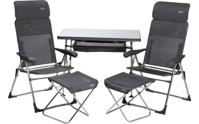 Crespo AL/213 CTR Tisch, 2 Stühle + 2 Beinauflagen