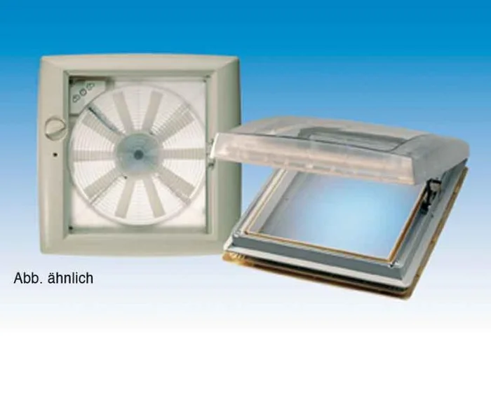 Dachhaube Omni-Vent mit 12-V-Ventilator 40×40 – Durchscheinend