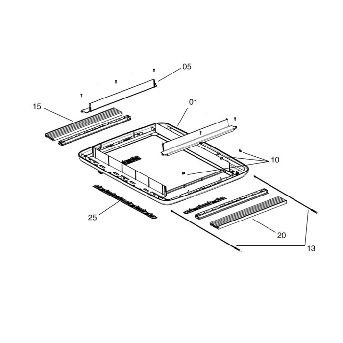 Dometic Midi Heki Innenrahmen komplett – Bügelvariante (Nr. BG1392)