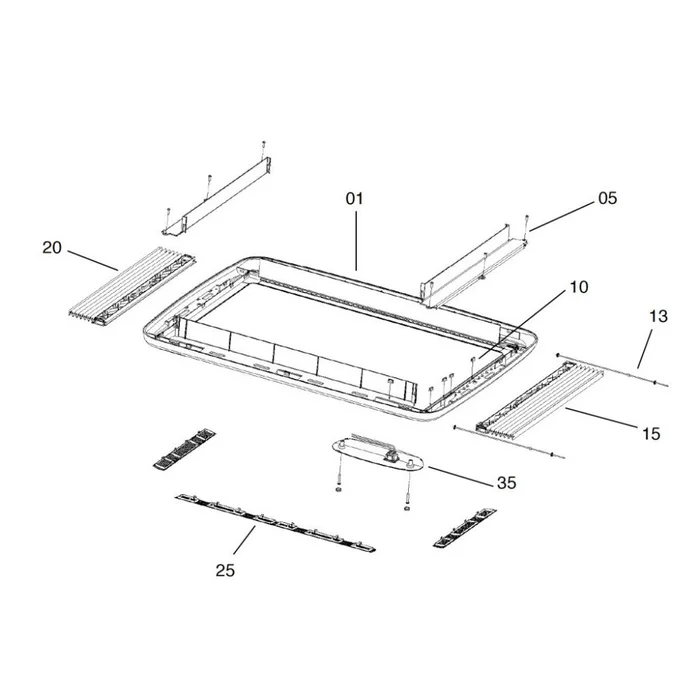 Dometic Midi Heki Innenrahmen komplett für Elektroversion (Nr. BG1709)
