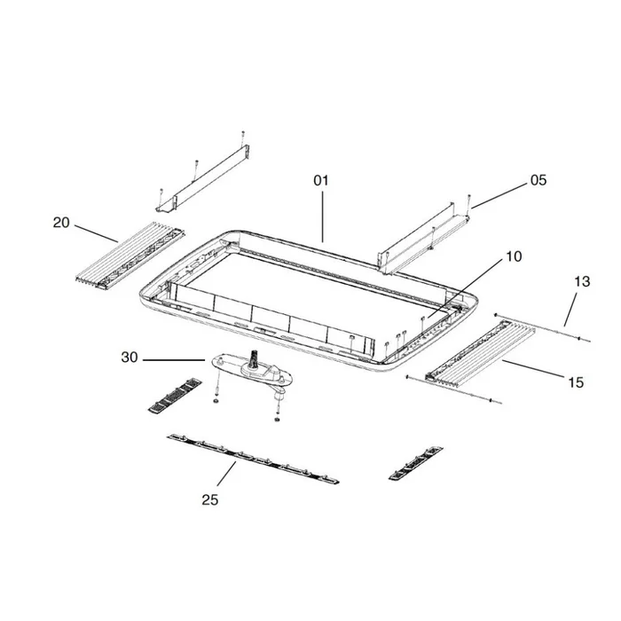 Dometic Midi Heki Innenrahmen komplett für Kurbelversion (Nr. BG1479)