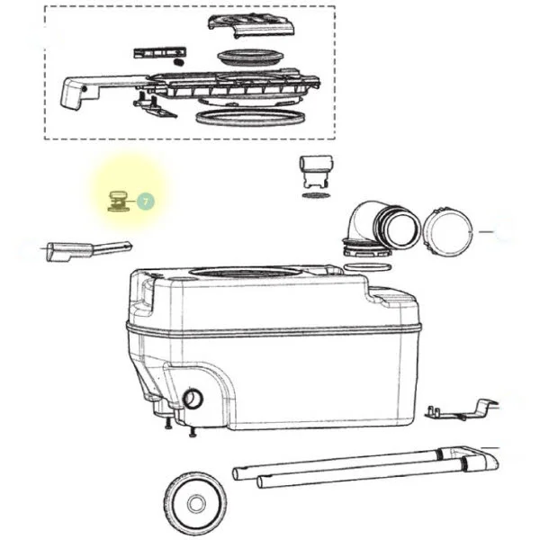 Dometic Taste für Belüftung für Fäkalientank (Nr. 242601-18/01)