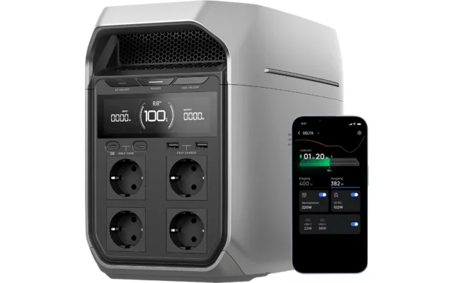 EcoFlow Delta 3 Plus Tragbare Powerstation 1 kWh 1.800 W