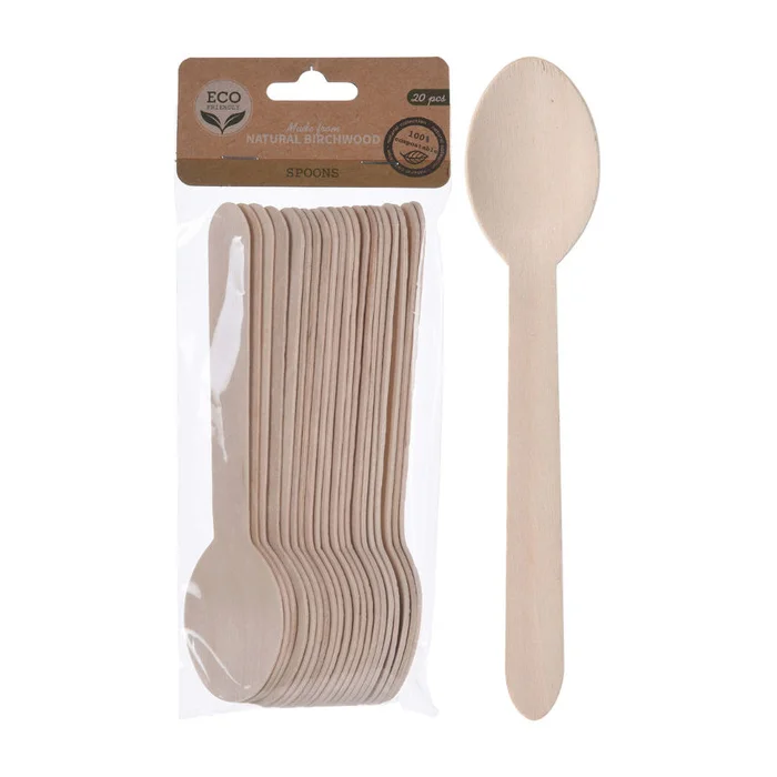 Einwegbesteck aus Holz – Löffel (20er-Pack)