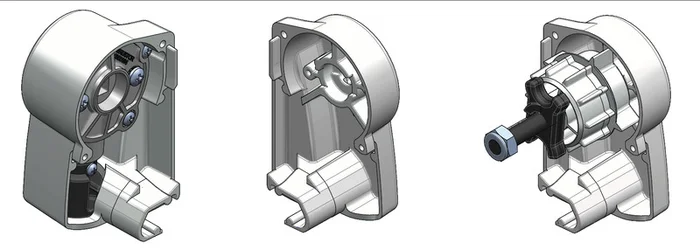 Endkappe mit Kurbelgetriebe – Weiß – Links