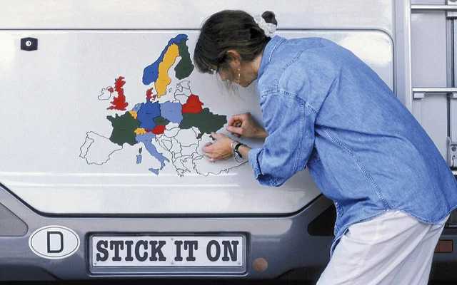 Europa Aufkleber Set für Wohnwagen / Reisemobil 60 x 50 cm bunt