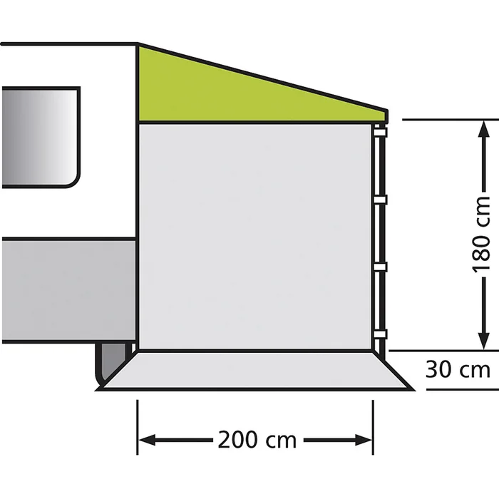 EuroTrail Seitenwand für Sonnendach Universal, ohne Fenster 180 x 200 cm