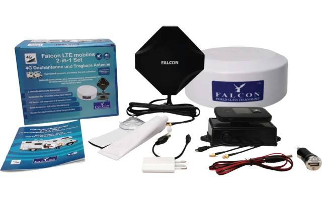 Falcon Mobiles LTE 2 in 1 Set aus 4G Dachantenne und tragbarer Antenne